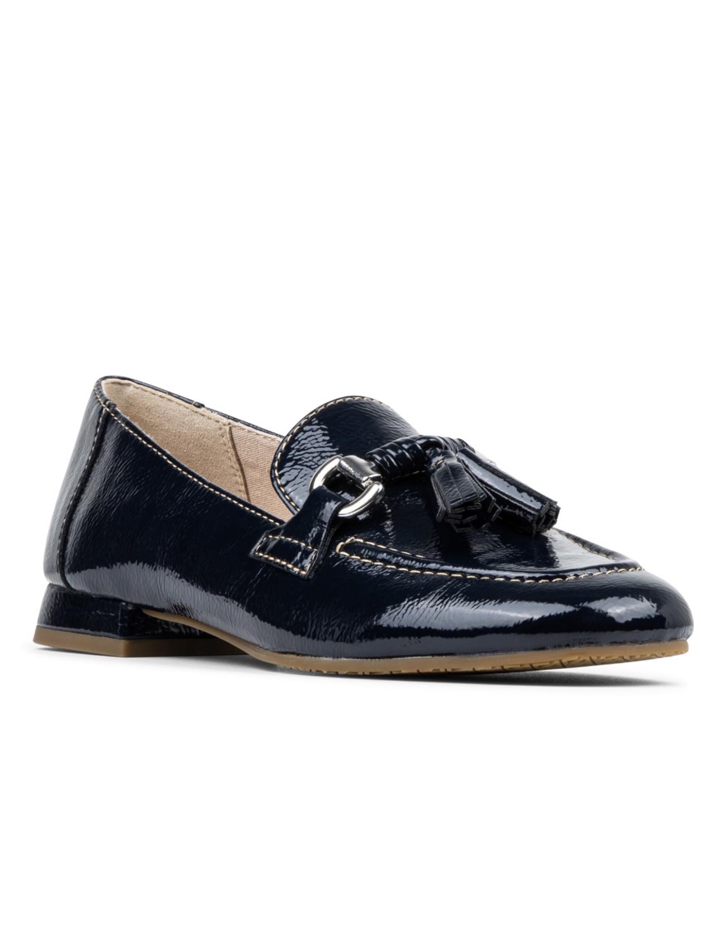 Donald Pliner Women's Fabia Loafers Size 8.5 Black Crinkle Patent Slip-On $188